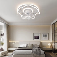 1 x RAW Customer Returns Oninio Ceiling Fan with Light Dimmable LED Fan with Remote Control Flower Shape Ceiling Fan for Living Room Bedroom White 6 Speeds  - RRP €92.87