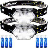 1 x RAW Customer Returns Aosethefrt Headlamp LED, 2000 Lumen Headlamp Battery Operated, 6 Light Modes, AAA Battery Included, IPX6 Waterproof for Children and Adults, Camping, Fishing - RRP €12.1