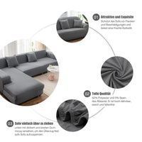 1 x RAW Customer Returns NAKIHOUSE Sofa Throws Sofa Cover with a Pillowcase, Stretch Elastic Sofa Cover Sofa Cover in Gray Color for 1 2 3 4 Seater L-Shaped Corner Sofa Requires Two  - RRP €24.19