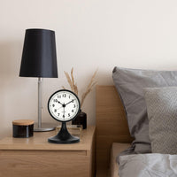 1 x RAW Customer Returns Lafocuse Metal Non-Ticking Alarm Clock with Snooze, Vintage Classic Black Analog Desk Clock, Silent Bedside and Shelf Alarm Clock 12cm - RRP €18.68