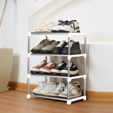 1 x RAW Customer Returns OLYREO White Shoe Rack Small 4 Tiers, Stackable Mini Shoe Rack Lightweight Shoe Rack, Storage, Shoe Stand, Organizer for Entryway, Hallway, Quick Assembly - RRP €25.56