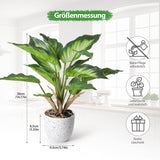 1 x RAW Customer Returns YunYite Artificial Plants 36cm Dieffenbachia Picta Mini Green Plastic Indoor Pot for Living Room Apartment Balcony Office - RRP €21.13