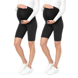 1 x RAW Customer Returns Be Mammy Women s Short Maternity Leggings 2 Pack Comfortable Cotton Pregnancy Leggings Maternity Pants Maternity Fashion for Summer BE20-228 2Pack Black Black, 3XL  - RRP €20.16