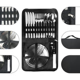 1 x RAW Customer Returns Camping Cutlery Set 4 Person, 20 PCS Picnic Plates and Utensils Set, Portable Tableware, Stainless Steel Cutlery Combination with Organizer Bag, Reusable, Durable - RRP €26.21