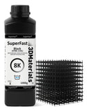 1 x RAW Customer Returns SuperFast 8K 1000g Black 22um Resolution Water Washable Resin, 0.5s Print 50um , Made in Korea by 3DMaterials - RRP €34.39