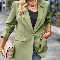 1 x RAW Customer Returns ANGGREK Women s blazer, long sleeves, button placket, blazer jackets with pockets - RRP €40.33