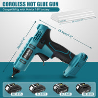 1 x RAW Customer Returns Ecarke Cordless Glue Gun for Makita 18V Lithium Battery, Cordless Hot Melt Gun, Ideal for Repairs, Crafts, DIY with 20 11mm Glue Sticks, Batteries Not Included  - RRP €33.26