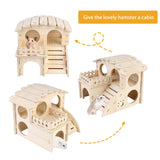 1 x Brand New CANRNYACBZ Wooden Hamster House Wooden Hut for Small Animals Wooden Dwarf Hamster Toy Wooden Hamster Accessories Hamster House, for Home, DIY, Deck 2 Pieces  - RRP €18.0