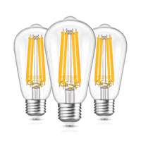 3 x RAW Customer Returns Dimmable E27 LED light bulb, 12W E27 bulb warm white 2700K replacement for 120W incandescent lamp, no flickering energy saving lamp, 1600 lumens LED lamp, 360 beam angle AC 220-240V Edison bulb pack of 3  - RRP €82.29