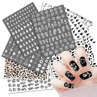 120 x Brand New 18 Sheets Nail Sticker Nail Stickers for Women and Girls, Heart Love Pink Leopard Flame Nail Sticker Nail Art for Nail Art Deco Stickers with Tweezers and Sticks - RRP €1046.4