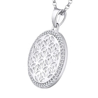 2 x RAW Customer Returns JO WISDOM Women s Necklace Flower of Life Silver 925 Necklace Pendant Flower of Life Amulet with 3A Zirconia April Birthstone, Jewelry for Women - RRP €112.7