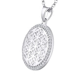 1 x Brand New JO WISDOM Women s Necklace Flower of Life Silver 925 Necklace Pendant Flower of Life Amulet with 3A Zirconia April Birthstone, Jewelry for Women - RRP €56.35