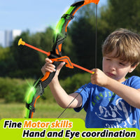 1 x RAW Customer Returns KIZJORYA Bow and Arrow Kids, LED Archery Set Toys Outdoor Games for Children Suction Cup Arrows Targets Quiver Bows Gift for Boys Age 4 6 8 12 Years 2 Pack  - RRP €40.33