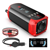 1 x RAW Customer Returns BELTTT 500W power inverter 12v to 230v, 1000W peak voltage converter 12V 230V with EU socket, 4 USB ports and LCD digital display for car, caravan, boat, camping - RRP €59.99