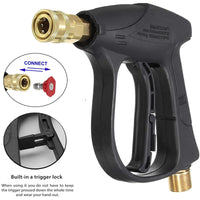 1 x RAW Customer Returns Stone Banks High Pressure Washer Gun with 5 Spray Nozzles, 4350 PSI 1 4 Quick Release High Pressure Gun, M22 Short Jet Wash Gun Foam Gun for Car Washing M22 14MM Hose Connection  - RRP €23.99