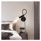 1 x RAW Customer Returns YNDD LED Reading Lamps with Plug and Switch, 360 Flexible Gooseneck Lamp with USB, Aluminum Night Light, 3W Wall Mount Bed Light Bedroom Reading Light - RRP €22.69