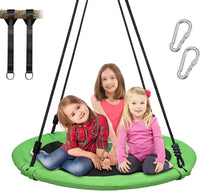 1 x RAW Customer Returns Vanku 317KG nest swing outdoor with 3 meter swing straps 2 pieces loadable 700KG, swing set plate swing for children adults garden indoor green  - RRP €85.7