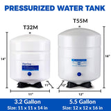 1 x RAW Customer Returns iSpring T32M Pressurized Water Storage Tank with Ball Valve for Reverse Osmosis Systems, 4 Gallon, 1 4 Tank Valve Included - RRP €38.35