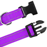 2 x Brand New TagME Dog Collar, Classic Adjustable Reflective Nylon Collar Suitable for Puppy, Purple, 1.5cm Width - RRP €13.98