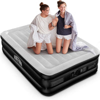 1 x RAW Customer Returns Airefina Double Inflatable Mattress with Built-in Pump, Quick Inflation Air Bed for Guests, Durable Inflatable Inflatable Mattress with Type-0 Technology for Home and Camping -190x137x46cm - RRP €80.66