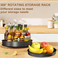 1 x RAW Customer Returns Turntable, Spice Rack, 2 Tier Swivel, 360 Rotating Organizer, for Kitchen, Pantry, Cupboard, Table, Worktop, Steel, Metal, 30cm, Black  - RRP €29.23