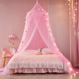 1 x RAW Customer Returns Beyeutao Bed Canopy with Fluorescent Lights Glowing Stars Bed Canopy Girls Purple Canopy Children s Room Canopy Bed Curtains Mosquito Baby Bed Canopy. purple  - RRP €29.24