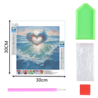 1 x Brand New 5D DIY diamond painting, heart shaped waves diamond painting pictures full drill, diamond canvas crystal rhinestone embroidery pictures painting by numbers for children adults decorations - RRP €20.4