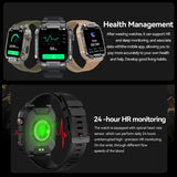 1 x RAW Customer Returns Smartwatch Military Men s Watch with Telephone Function, Health Watch with Blood Pressure Measurement Outdoor Sports Watch Tactical Watch Sports Watches Pedometer Fitness Watch Smartwatches IP68 Waterproof Wristwatch\ - RRP €65.99