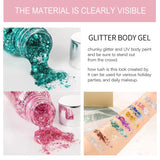 1 x RAW Customer Returns Glitter gel, festival glitter face, chunky glitter liquid eyeshadow, long-lasting body glitter gel, body glitter, festival accessories, glitter for face, nails, eyes, lips, hair, DIY silver  - RRP €8.59