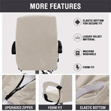 1 x RAW Customer Returns Velvet plush office chair cover with armrest, solid color, stretch cover for office chair, elastic chair covers, spandex office computer chair covers, removable for office chair, chair covers, cover, beige, XL - RRP €28.48