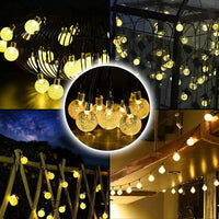 1 x RAW Customer Returns LooHome Solar String Lights Outdoor, 30 LED Crystal Balls Outdoor String Lights Warm White Waterproof IP65 8 Modes Outdoor Decoration for Garden Balcony Patio Party - RRP €9.06