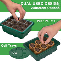 1 x RAW Customer Returns YAUNGEL Seed 4 Pezi Germination Seed, Mini Seed Germination, with Full Spectrum Solar Light Mini Seed Planting Kit for Seed, Semi Seed with LED Light, Green - RRP €25.99