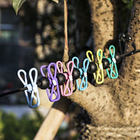 1 x Brand New Travel clothesline with 12 colorful clothespins, windproof portable camping clothesline, laundry drying rope for hotel travel, travel, outdoor camping party - RRP €8.05