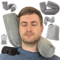 1 x RAW Customer Returns EPROICKS Travel Pillow Airplane, Can Bend Neck Support Pillow, Travel Neck Pillow Memory Foam for Neck, Chin, Waist, Knee, Head Support, Suitable for Buses, Trains, Bed, Office Grey  - RRP €21.16