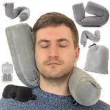 1 x RAW Customer Returns EPROICKS Travel Pillow Airplane, Can Bend Neck Pillow, Travel Neck Pillow Memory Foam for Neck, Chin, Waist, Knee, Head Support, Suitable for Buses, Trains, Bed, Office Gray  - RRP €20.98