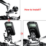 1 x RAW Customer Returns Waterproof IP67 Motorcycle 1 Ball Phone Mount-iMESTOU Bicycle Mobile Holder with Anti Theft Dual Socket Arms Aluminum Ball Base Universal Fits Rearview Mirror for 3.5 -6.1 Cell Phones Size S  - RRP €30.48