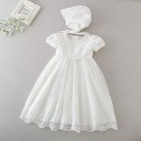 1 x RAW Customer Returns Leideur Baby Girl Baptism Dress Long White Wedding Dresses Formal Wedding Dresses for Newborns White 3pcs, 12 Months  - RRP €39.99