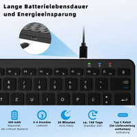 3 x RAW Customer Returns Qulose Wireless Bluetooth Keyboard, Rechargeable Mini Keyboard Type-C, Wireless Keyboard, Ultraslim Ergonomic Design, German QWERTZ Layout, for Android iOS Windows 11 10 8 - RRP €60.48