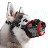 1 x Brand New SlowTon Dog Muzzle - Breathable and Soft Mesh Muzzle for Small and Medium Dogs, Adjustable and Reflective Dog Muzzle with Connecting Strap Prevents Biting - RRP €18.0