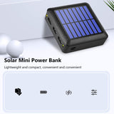 1 x RAW Customer Returns 10000mAh Solar Power Bank, Mini Solar Phone Charger with 3 USB Output with LED Light for Outdoor Camping, Supports Head Charging and Solar Charging, Micro and Type-C Input - RRP €21.43