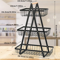 1 x RAW Customer Returns BOPHIS fruit basket bread basket 3 tier fruit stand, metal fruit bowl stand bread basket vegetable basket stand with 3 levels, fruit holder for kitchen fruit vegetable snacks storage with screwdriver - RRP €33.26