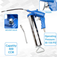 1 x RAW Customer Returns CCLIFE Air Grease Gun 6000 PSI Lubrication Pneumatic Grease Gun 1 4 BSP Air Inlet - RRP €31.72