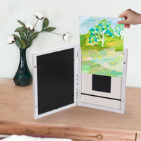 1 x RAW Customer Returns Anhow Kids Art Frame, A4 Children s Art Frame with Shatterproof Glass Panel Kids Drawing Frames with 4 Sheets of Mat for Photo Drawing - White - RRP €20.16