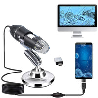 1 x RAW Customer Returns XVZ USB Digital Microscope, Handheld 50X to 1600X Magnification Endoscope, USB Microscope with Stand and 8 LED Mini Camera, Compatible with Windows Android and Mac - RRP €23.99