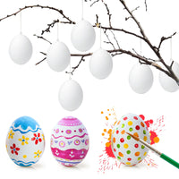 3 x RAW Customer Returns Gallop Chic 24x Easter eggs plastic plastic white with hanger for painting and hanging, Easter plastic eggs 6 x 4cm Easter decoration craft set for Easter nest decoration and gift - RRP €15.72