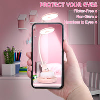 1 x RAW Customer Returns MARZIUS Dimmable Touch Touch LED Reading Lamp Night Light with 5 Brightness Levels for Boys Girls Kids Teens Pink Cloud Bunny  - RRP €26.21