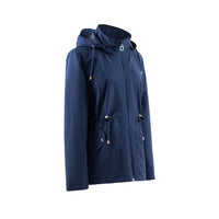 1 x RAW Customer Returns Polydeer Women s Lightweight Waterproof Raincoat Breathable Windbreaker Jacket Active Outdoor Hooded Lined Adjustable Poncho Navy, S  - RRP €48.4