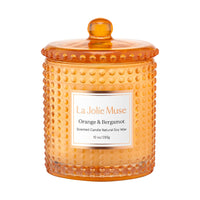 1 x RAW Customer Returns LA JOLIE MUSE Orange Bergamot Scented Candle, Orange Candle for Your Home, Citrus Candle, Natural Soy Candles, Luxury Jar Candles, Burn Time 75 Hours, Gifts for Women, 285g, 10oz - RRP €27.22