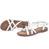 1 x RAW Customer Returns Veittes women s slide sandals - women s leisure sandals with braided cross strap. 2207023, WT MF, 39  - RRP €37.99