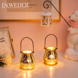 2 x Brand New Inweder Tealights Candle Holder Glass Hanging Candle Holders 12 Silver Tealight Holders Lantern Candle Holders Pillar Candles for Table Decoration Wedding Christmas Party or Home Decoration - RRP €40.8